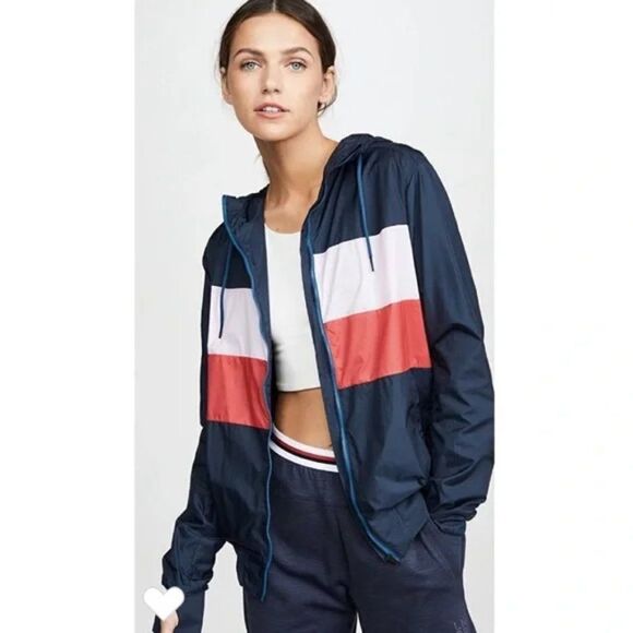 LNDR navy blue pink red Victory zip up hooded lightweight windbreaker jacket - Picture 7 of 7